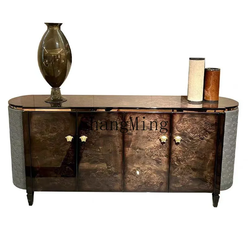 

ZYH light luxury high-end bright retro entrance cabinet restaurant side cabinet locker