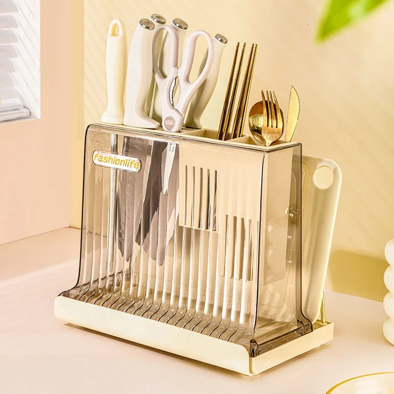 Multifunctional Kitchen Bar Organizer Desktop Cutlery Storage Rack Tableware Drainage Rack Spoon Chopsticks Knife Fork Holder