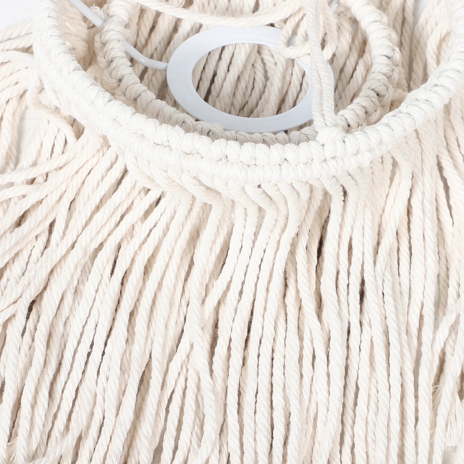 

Handwoven Cotton Rope Lamp Shade Boho Pendant Light Cover For Living Room Bedroom Coffee Shop Macrame Ceiling Fixture Rattan