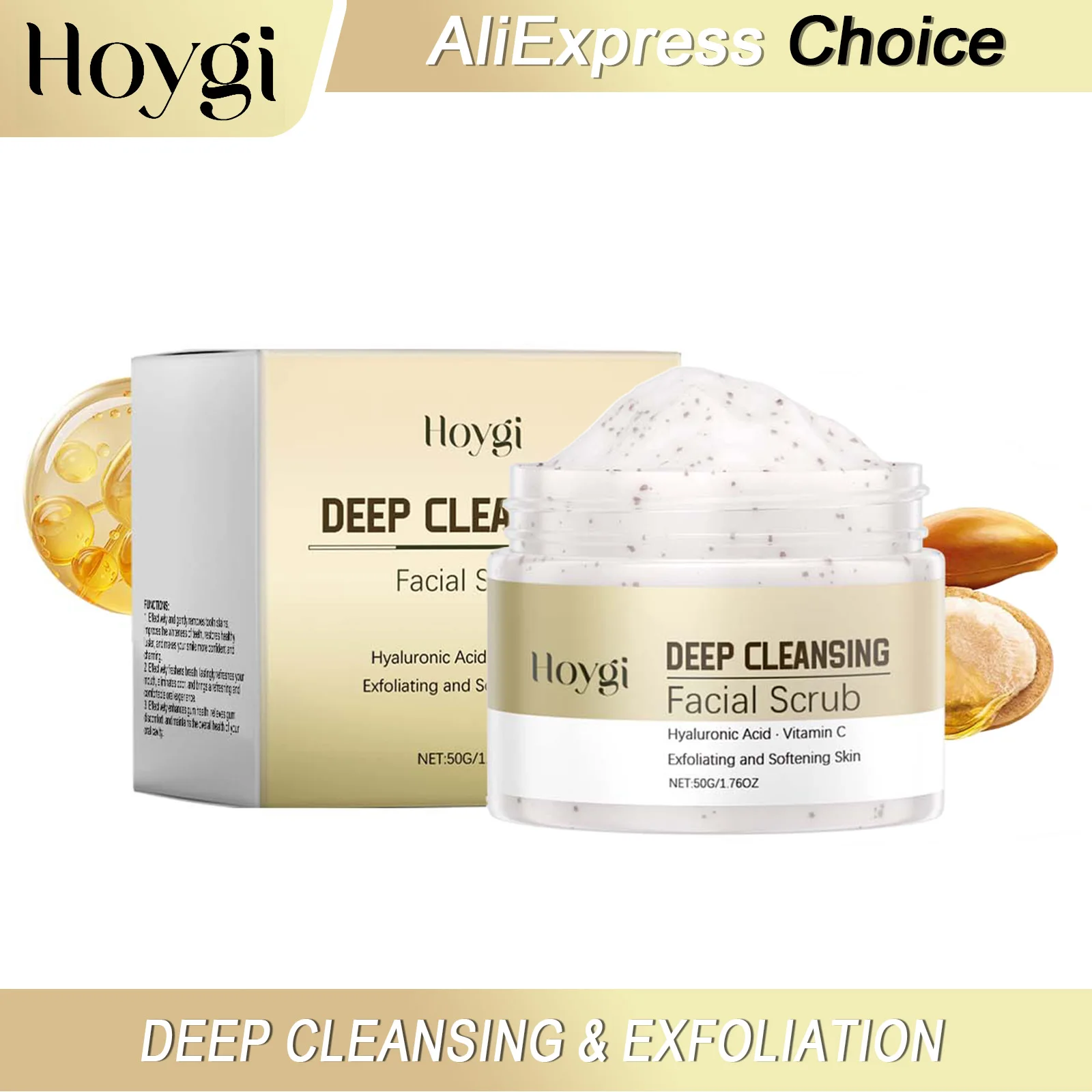 

HOYGI Cleansing Facial Scrub Gentle Exfoliating Remove Dirt Oil Control Refine Pores Smoothing Nourishing Brightening Skin Care