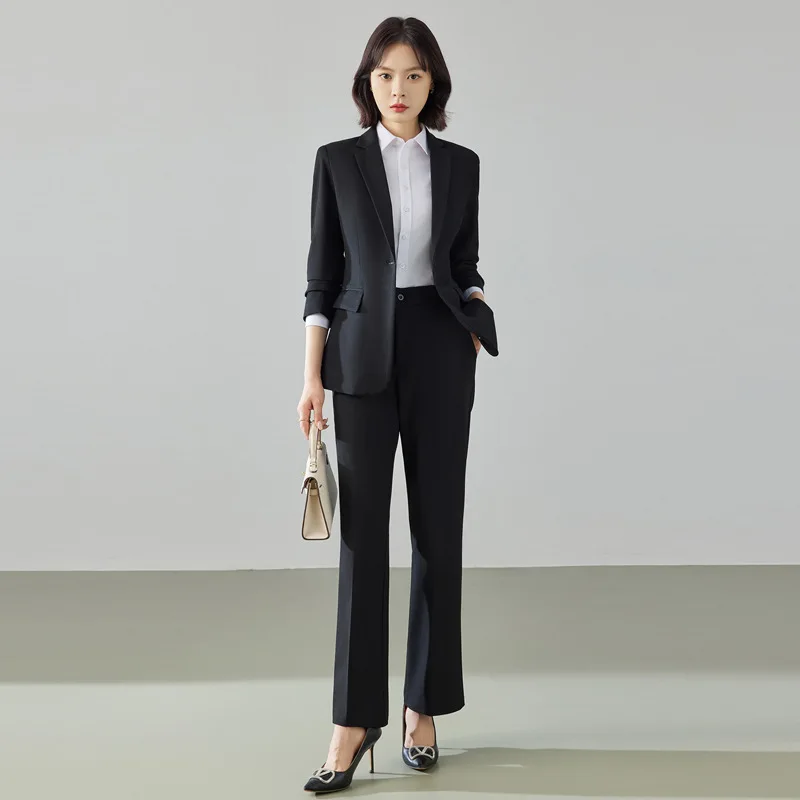 Women's gray blazer with a high-end feel2025New formal attire for job interviews and professional settings