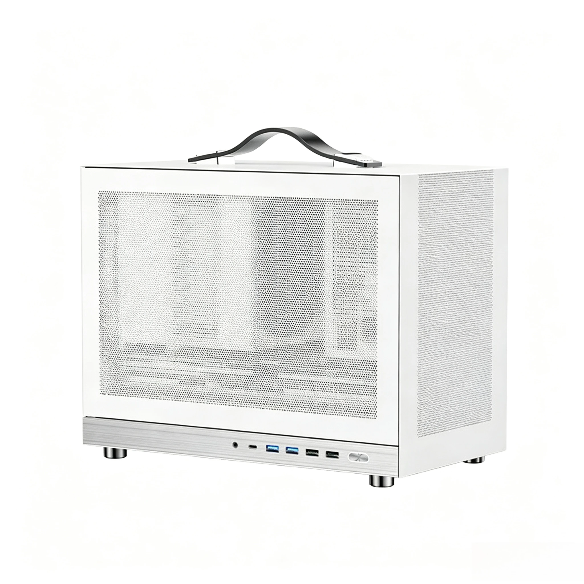 G300 Portable MATX Case with Handle Mini Desktop PC Chassis Micro-ATX Compact Carry Tower Empty