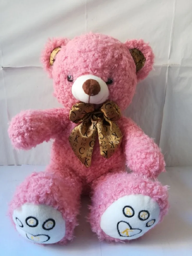 الوردي دمية دب ألعاب من نسيج مخملي الكرتون ربطة الدب كبيرة 45 سنتيمتر دمية ناعمة رمي وسادة هدية عيد ميلاد b2012