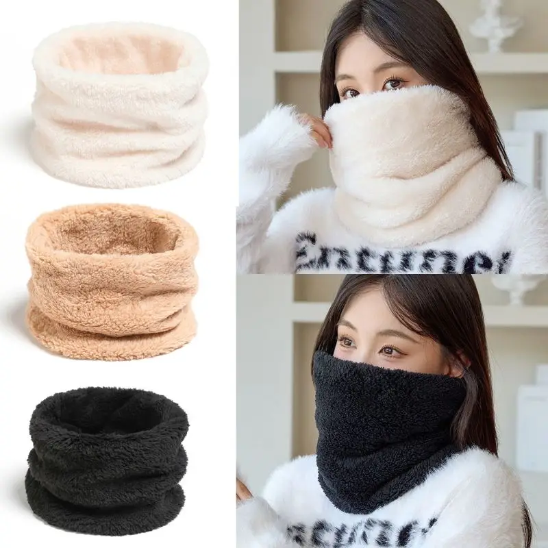 Thick Outdoor Sport Men Women Neckerchief Cashmere Warm Collor Scarf Ring Winter Plush Full Face Mask Muffler Cycling Scarf Loop