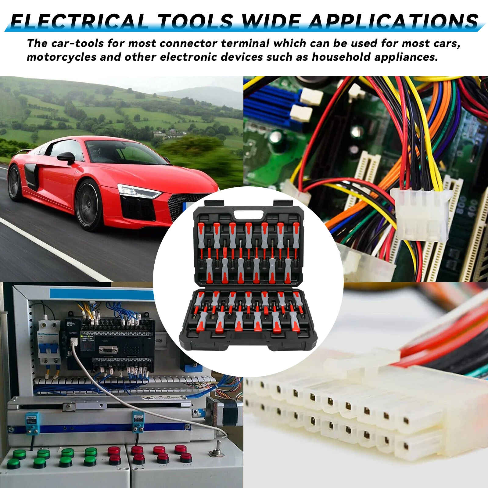 

26pcs Car Electrical Wire Crimp Connector Pin Extractor Kit Key Pin Removal Tool Auto Harness Connection Picking Car Accessories
