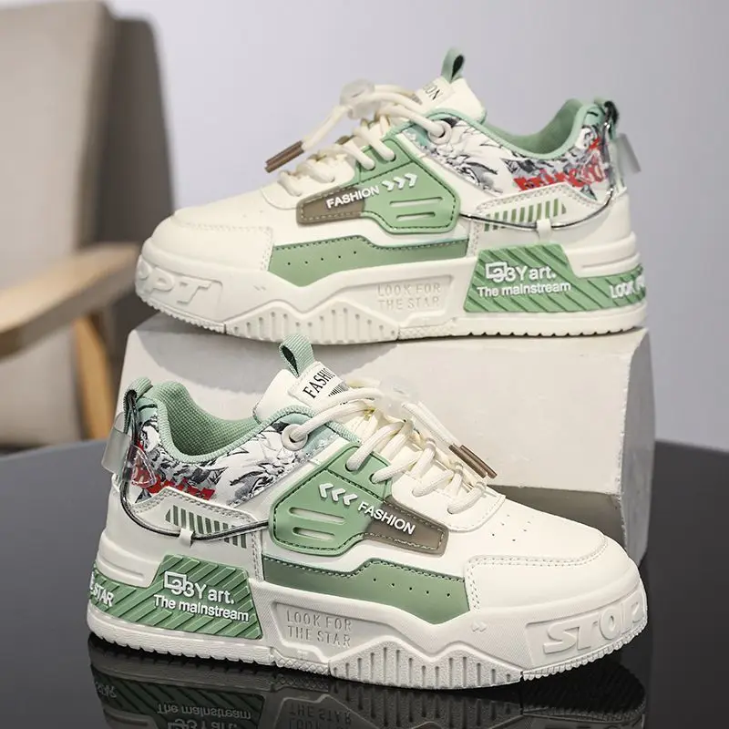 Casual Sneakers 2026 Trendy White Board Shoes for Teen Boys Spring Autumn Student Sports Shoes Versatile for Middle Big Kids​