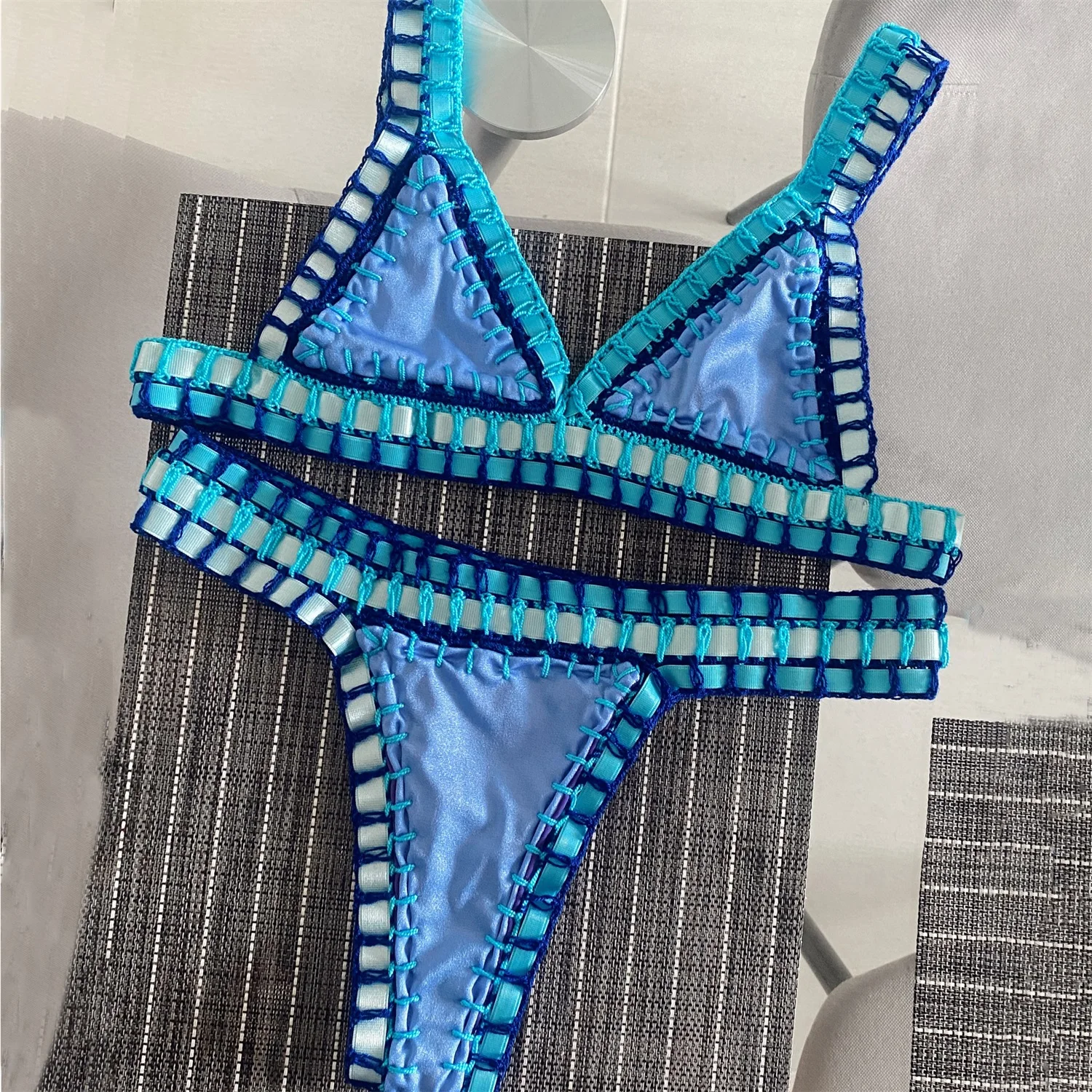 Hohe Qualität Badeanzug Hand Haken Häkeln Bikini Sexy Frauen Bademode Weibliche Bandeau Biquini Push-Up Badeanzug Bademode Body