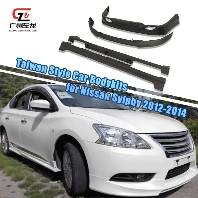 Taiwan Style Car Body Kits Front Bumper Lip Rear Diffuser Lip Side Skirts for Nissan Sylphy 2012 2013 2014 Exterior Accessory