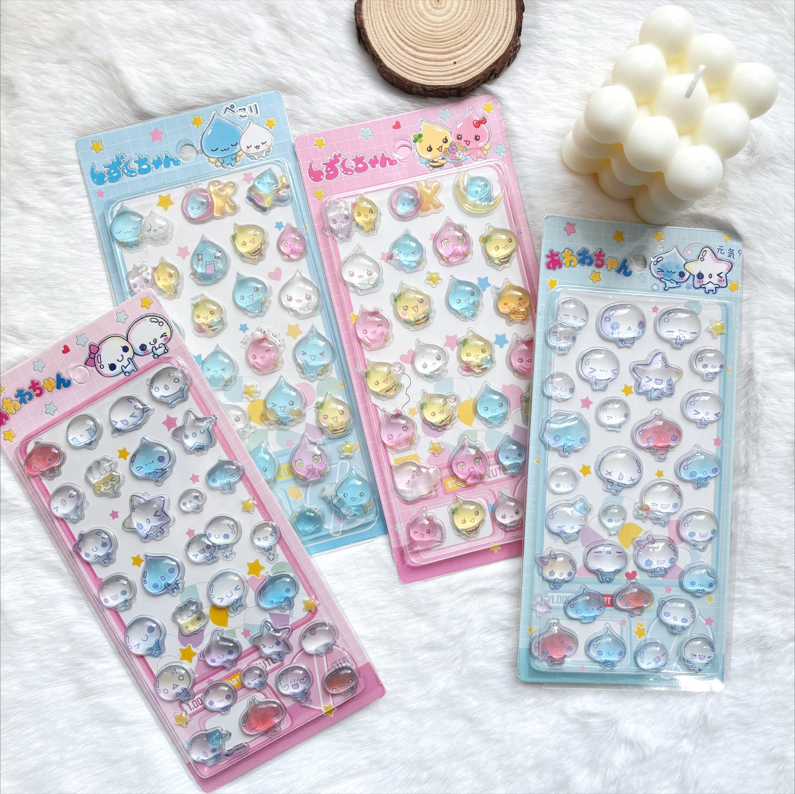 Little Water Drop Sauce Mini Three Dimensional Stickers Embossed 3D Cartoon Stickers Decorative Solid Waterproof Stickers
