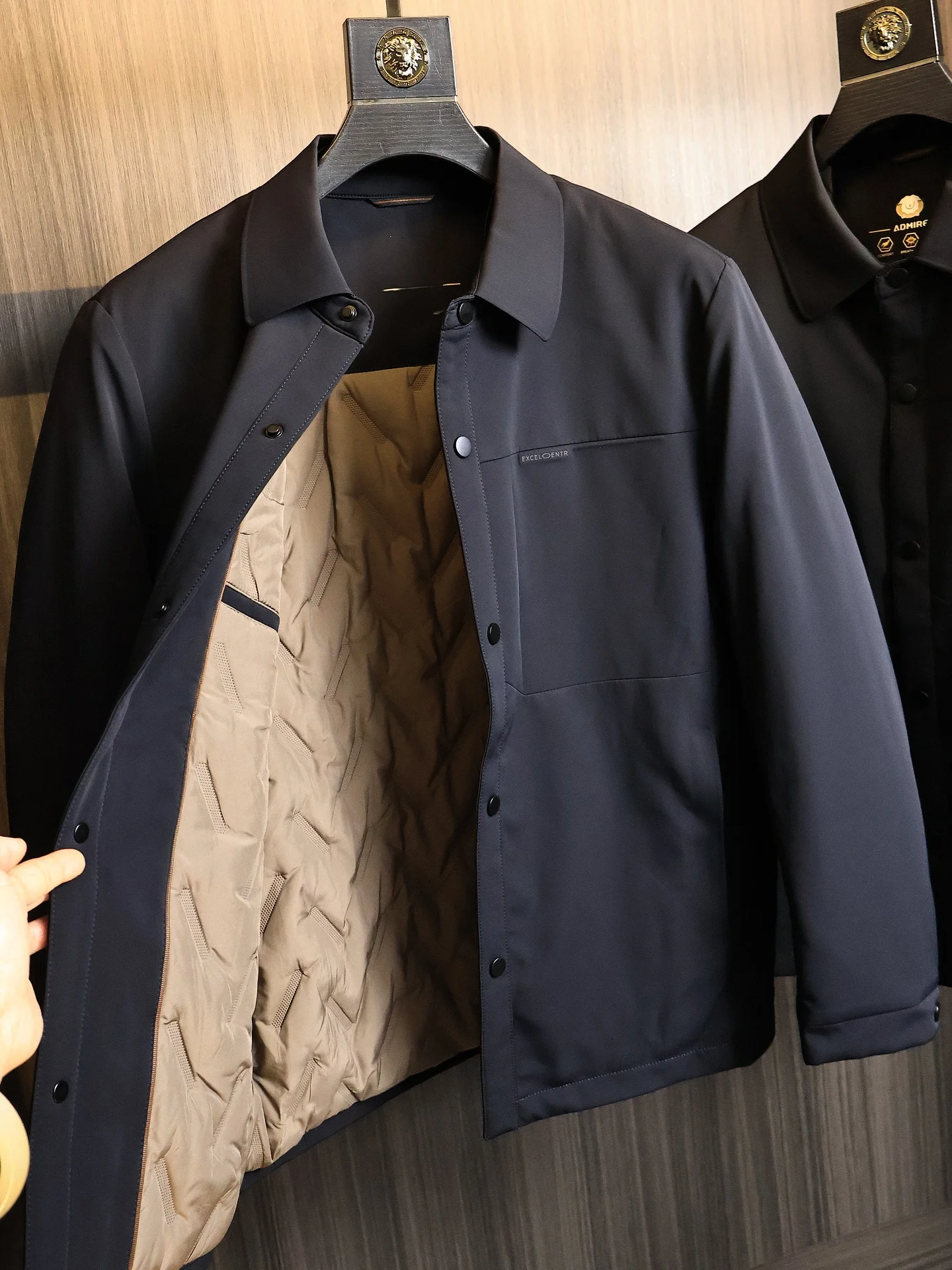 Men's Wool Filled Cotton Jacket Stand Collar Business Commute Versatile Autumn Winter Outerwear Fashion Urban Style Thickened