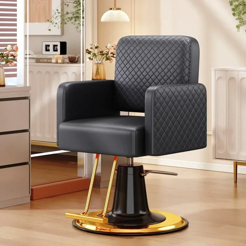 

Trendy Modern Free Lifting and Lowering Barber Comfortable Chair Luxury Professional Simple Barber Chair Glamour Cabeleireira