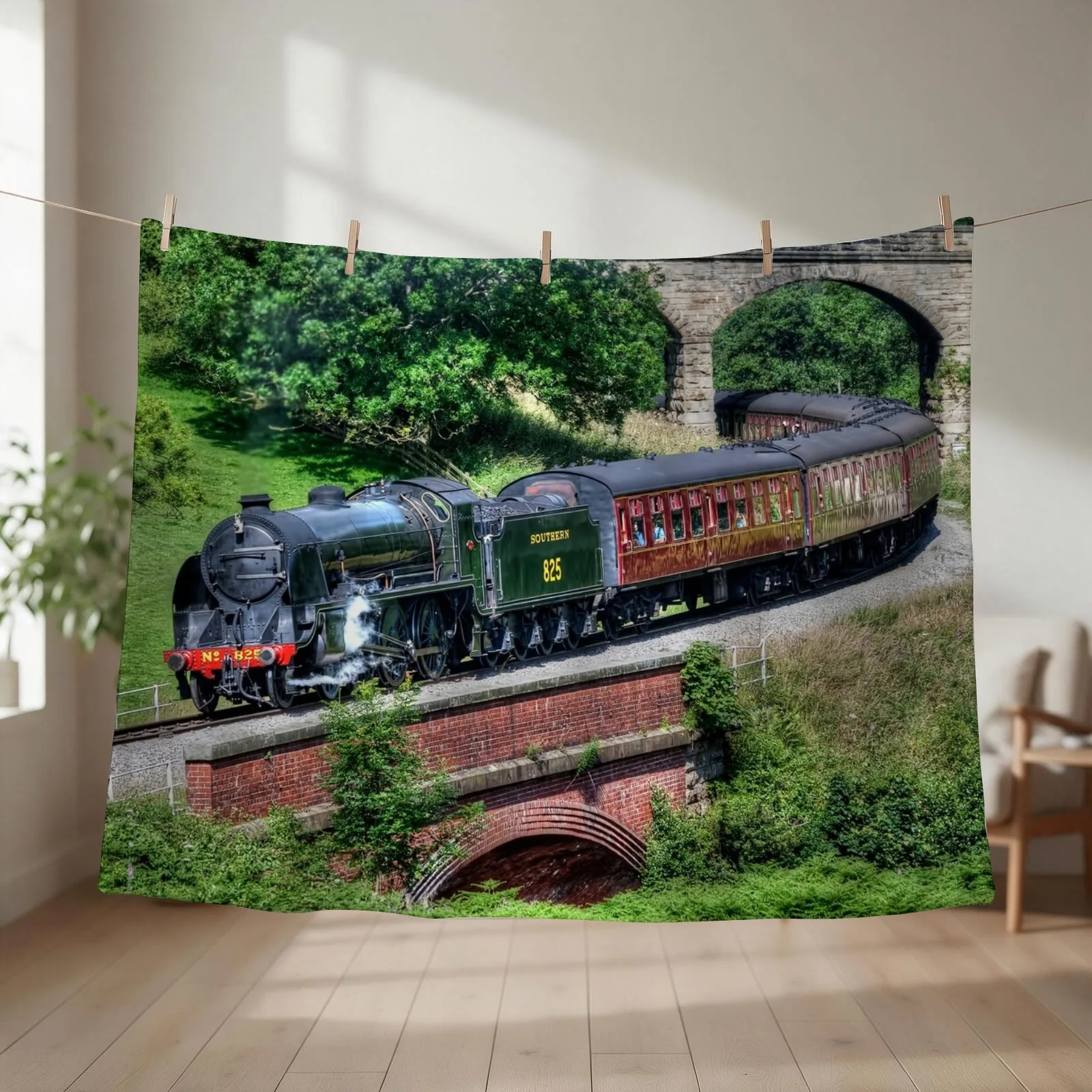 Southern 825 Locomotive Throw Blanket Extra Large Throw Decorative Throw Moving Designers Blankets