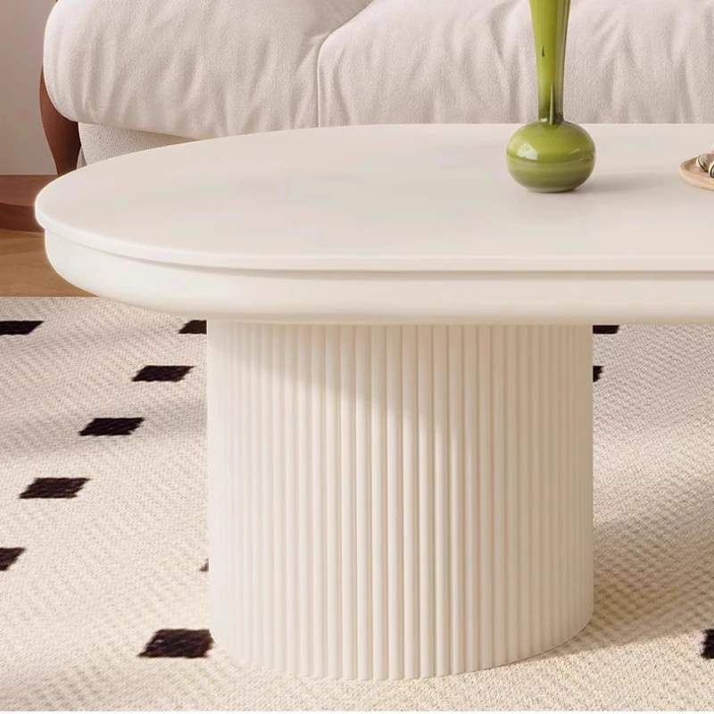 高級デザインコーヒーテーブルクリーミーホワイト美的北欧リビングルームサイドテーブルデザイナーモダンメサセントロサロン家具