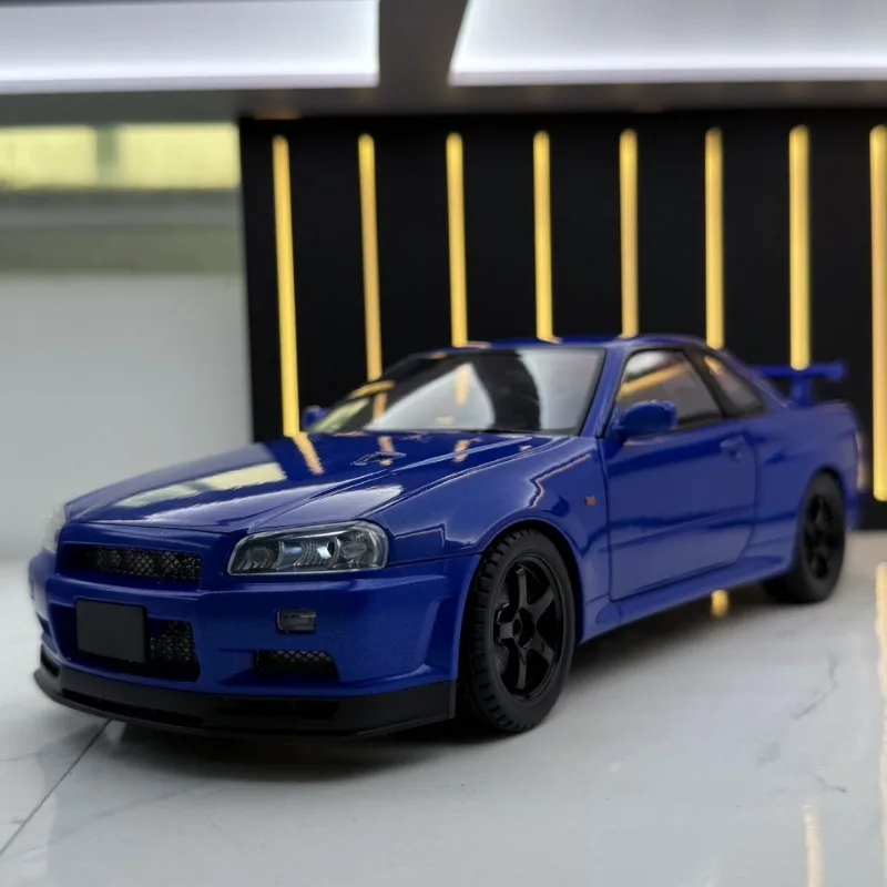 

Parts are suitable for gold car model 1 to 18 street car version GTR34 sports car with sound