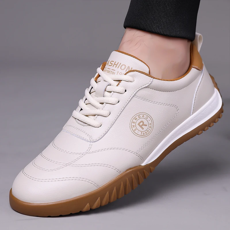 

Мужские кроссовки, универсальные кроссовки для бега, мужская кожаная обувь на платформе, вулканизированная обувь, дышащая мужская повседневная спортивная обувь для прогулок на открытом воздухе