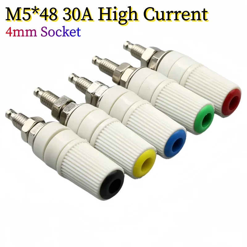 30A High Current Banana Socket M5 * 45 Pure Copper Terminal 5mm Banana Socket Plug 4mm Terminal Grounding Post