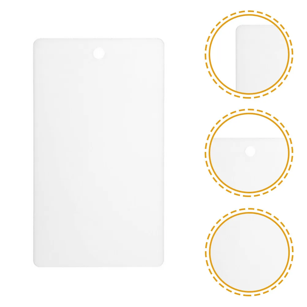 

16Pcs White Acrylic Basket Tags Storage Bin Labels Hanging Organizer Labels with String Easy Replace Clean Simple Design
