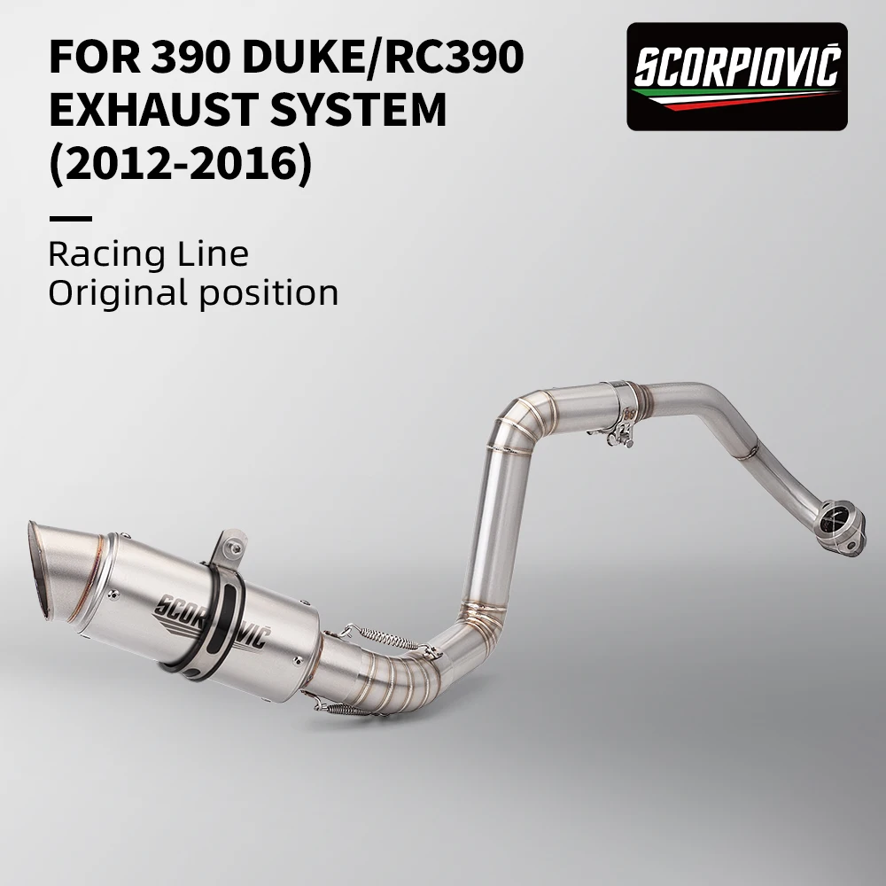 

For DUKE125 2012-2016 DUKE200 DUKE390 DUKE250 DUKE 125 150 200 390 Motorcycle Exhaust Full System Middle Pipe Muffler