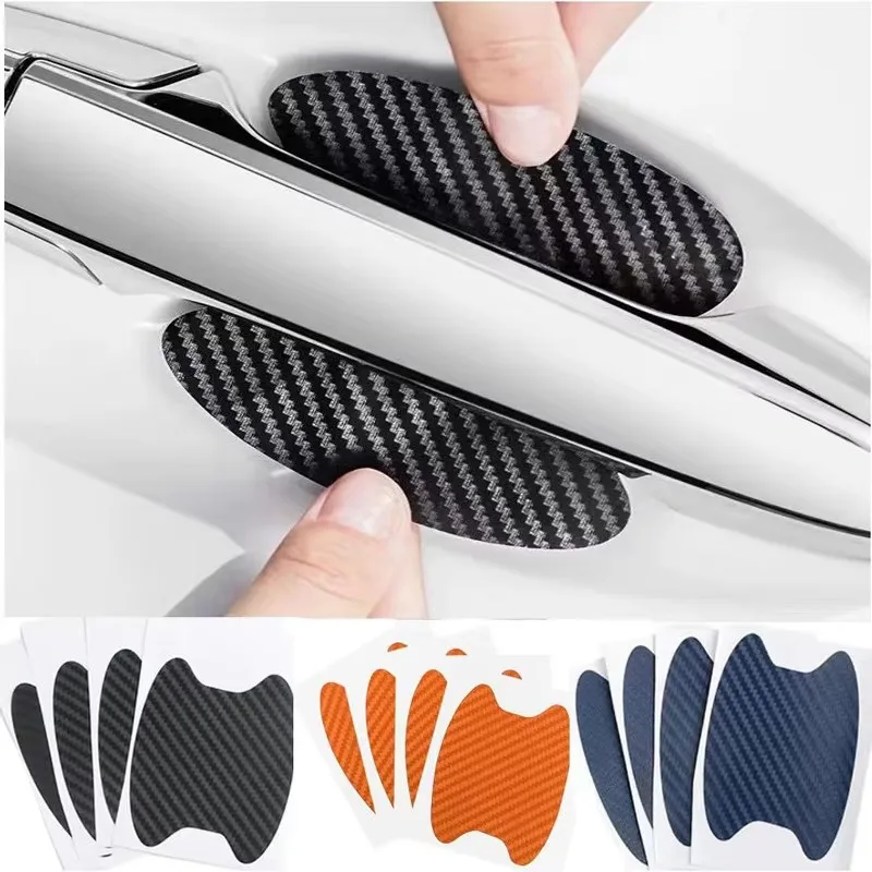 

4/16Pcs Car Door Sticker Carbon Fiber Scratches Resistant Cover Auto Handle Protection Film Exterior Styling Car Accessories