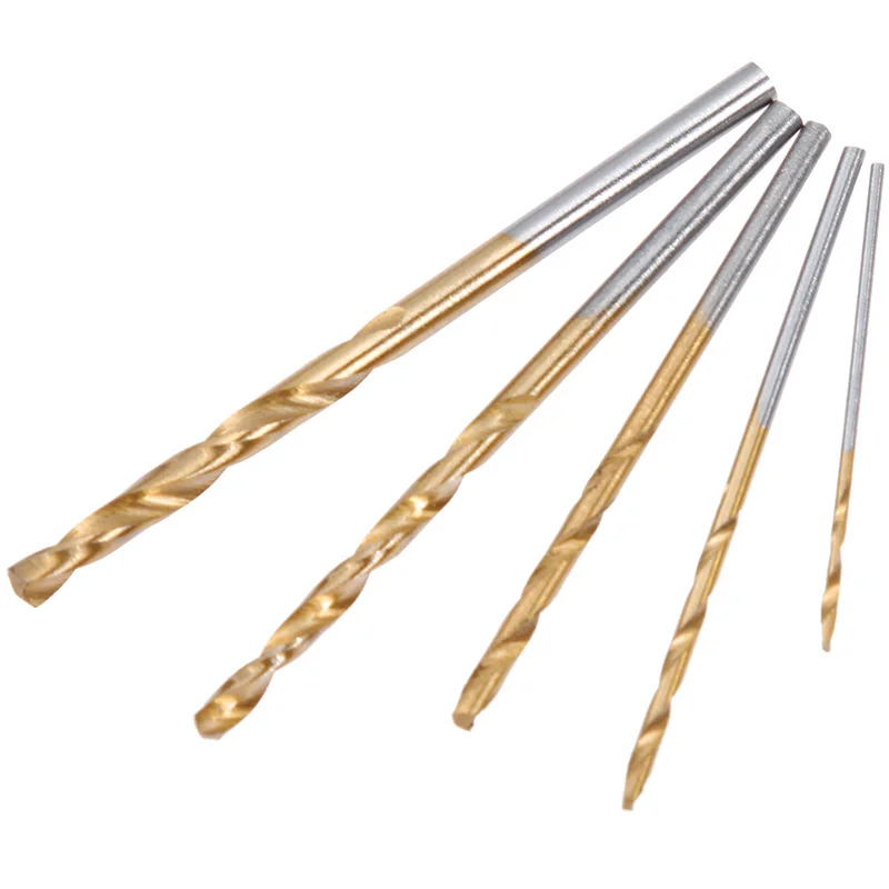 Oauee 50Pcs HSS High Speed Steel Drill Bits Set Titanium Coated Drill Bits Tool High Quality Power Tools 1/1.5/2/2.5/3mm