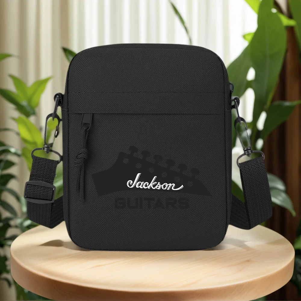 Guitar headstock logo,brand text Men Crossbody Bag Single Shoulder Women Cartoon Anime Film Printing Design Unisex