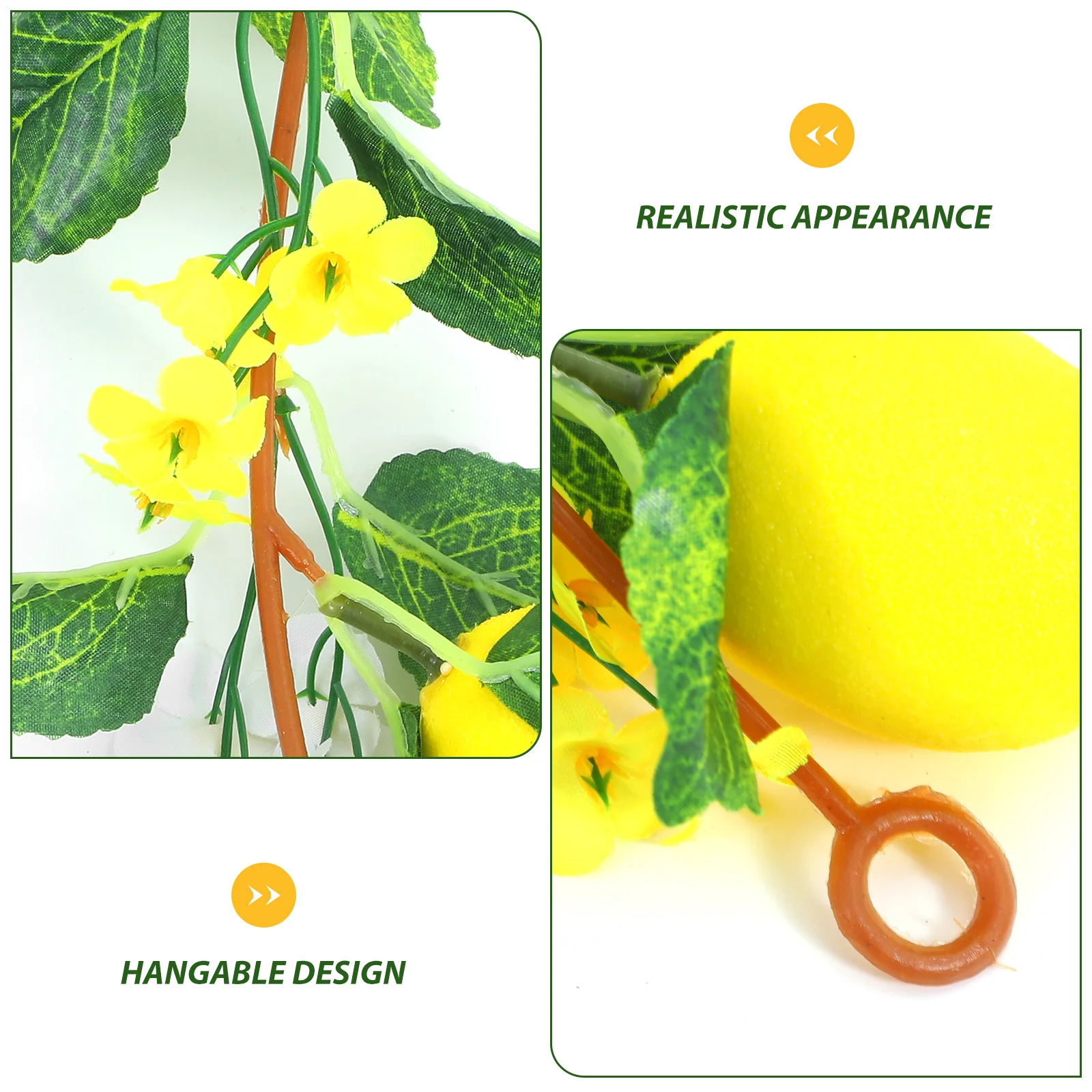 

Simulated Lemon Green Plants Artificial Vine All Year Wreath Garland Rattan Eucalyptus with Lemons Foam Greenery Hanging