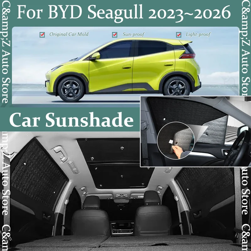 

Car Sun Visor For BYD Seagull Dolphin Mini 2023 2024 2025 2026 Anti-UV Sun Shade Pad Window Sunhsade Windshield Auto Accessoires