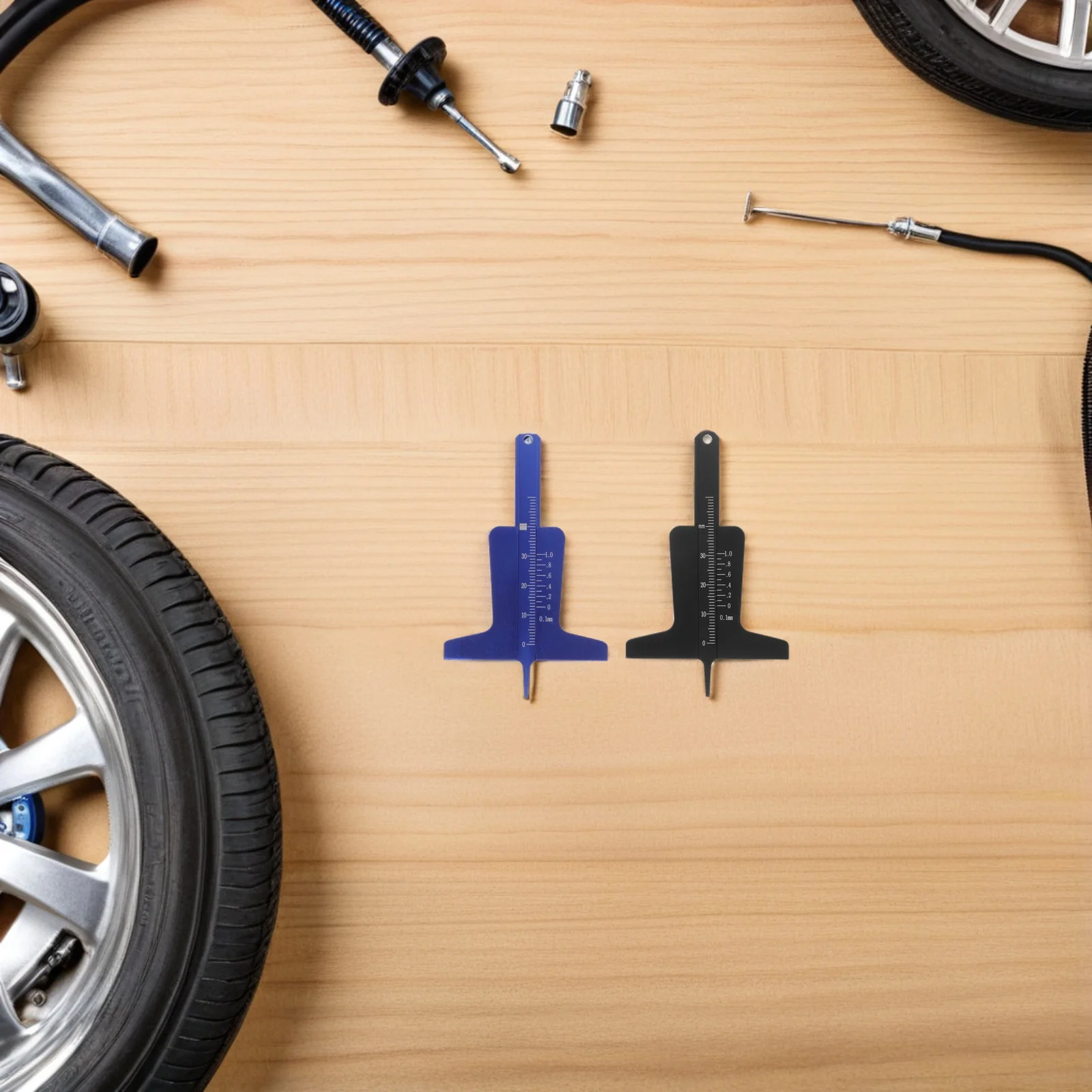 

2Pcs Tire Tread Depth Gauge Precision Measuring Tool Inch Mm Portable Tire Wear Checker for Cars Trucks Automotive Maintenance