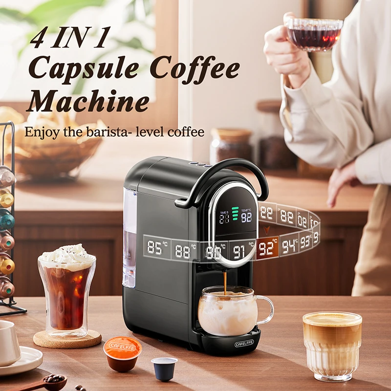 Cafelffe 4in1 Coffee Machine Dolce gusto Nespresso Capsule ESE Pod Ground Coffee Coffee Cafeteria 19Bar Hot/Cold,Gift for Lover