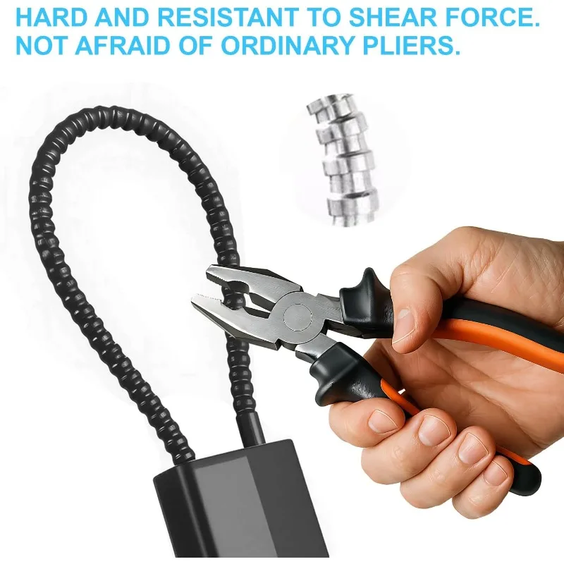 1pc Soft Steel Cable Anti-Theft Padlock With Multiple Sizes For Cabinets, Helmets, Baskets, Keys, Suitable For Indoor And Outdoo