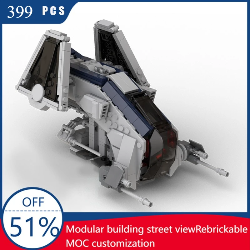 

399 Parts Space Series Troop Transport Ship Moc Spaceship Model Building Blocks Originality Assembly Bricks Christmas Toys Gifts