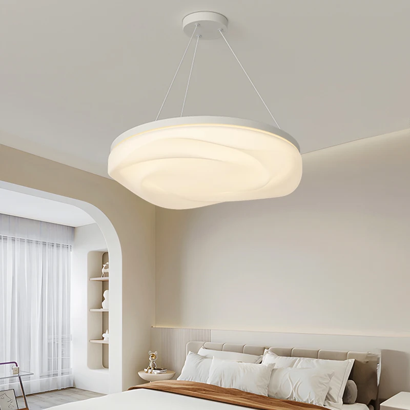 Luzes Pingente Branco Moderno, LED Estilo Creme, Luz Pendurada para Quarto, Estudo, Sala de estar, Nórdico, Decoração da sala de jantar