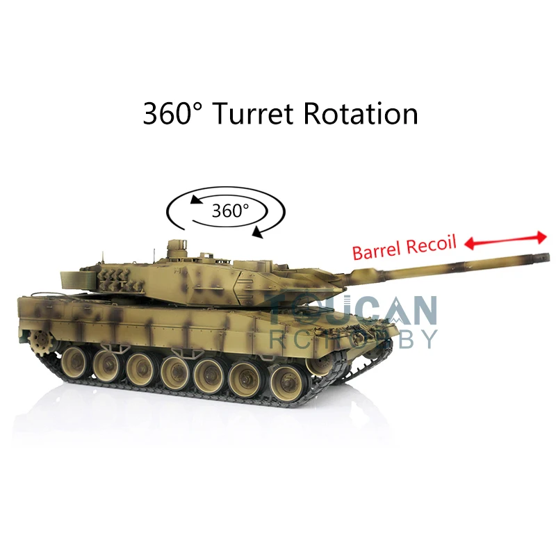 1/16 HENG LONG 7.0 Leopard2A6 zbiornik RC 3889 W/ 360 rewolwerowy odrzut lufy Panzer samochód TH17645-SMT4