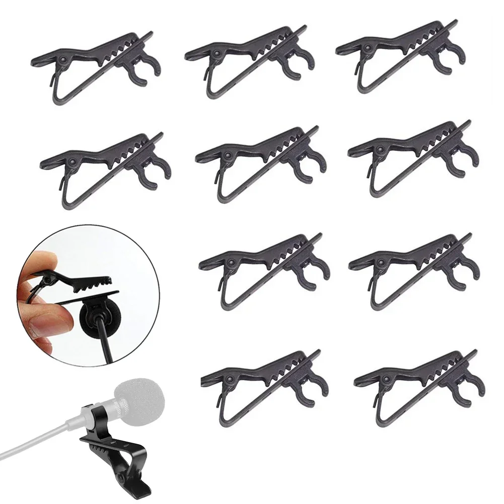 10pcs Universal Protable Lavalier Microphone Clip Lapel / Collar / Clothes Tie Microphone Clamp Holder