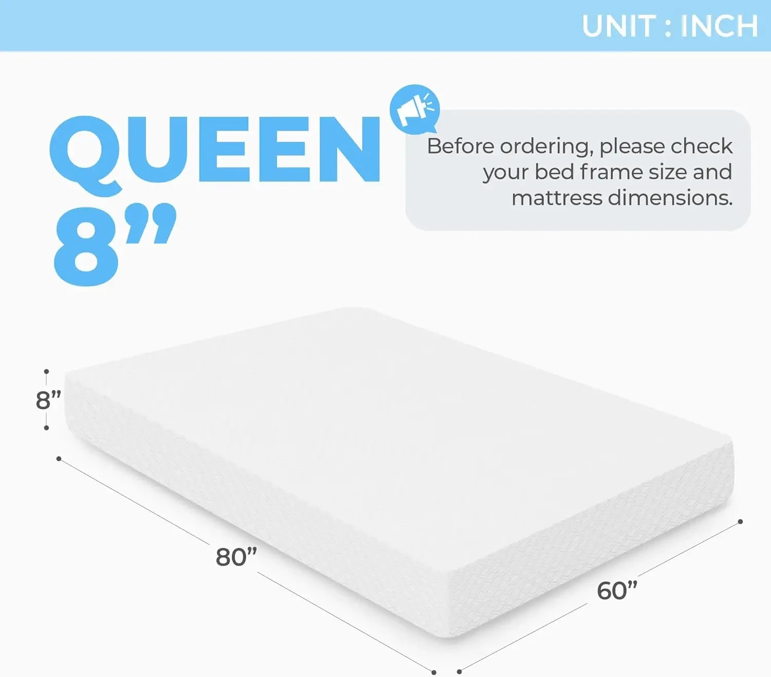 8 Inch Queen Cooling Gel Memory Foam Mattress Medium Firm-US Certified Mattress in a Box Enhanced Pressure Relief Removable Soft