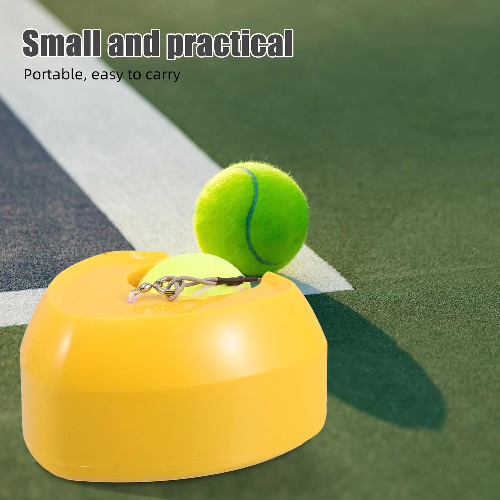 قاعدة تدريب التنس مع ارتداد على شكل قلب للممارسة الفردية، تصميم عالي الارتداد قابل للسحب، لا حاجة إلى تعبئة المياه المحمولة