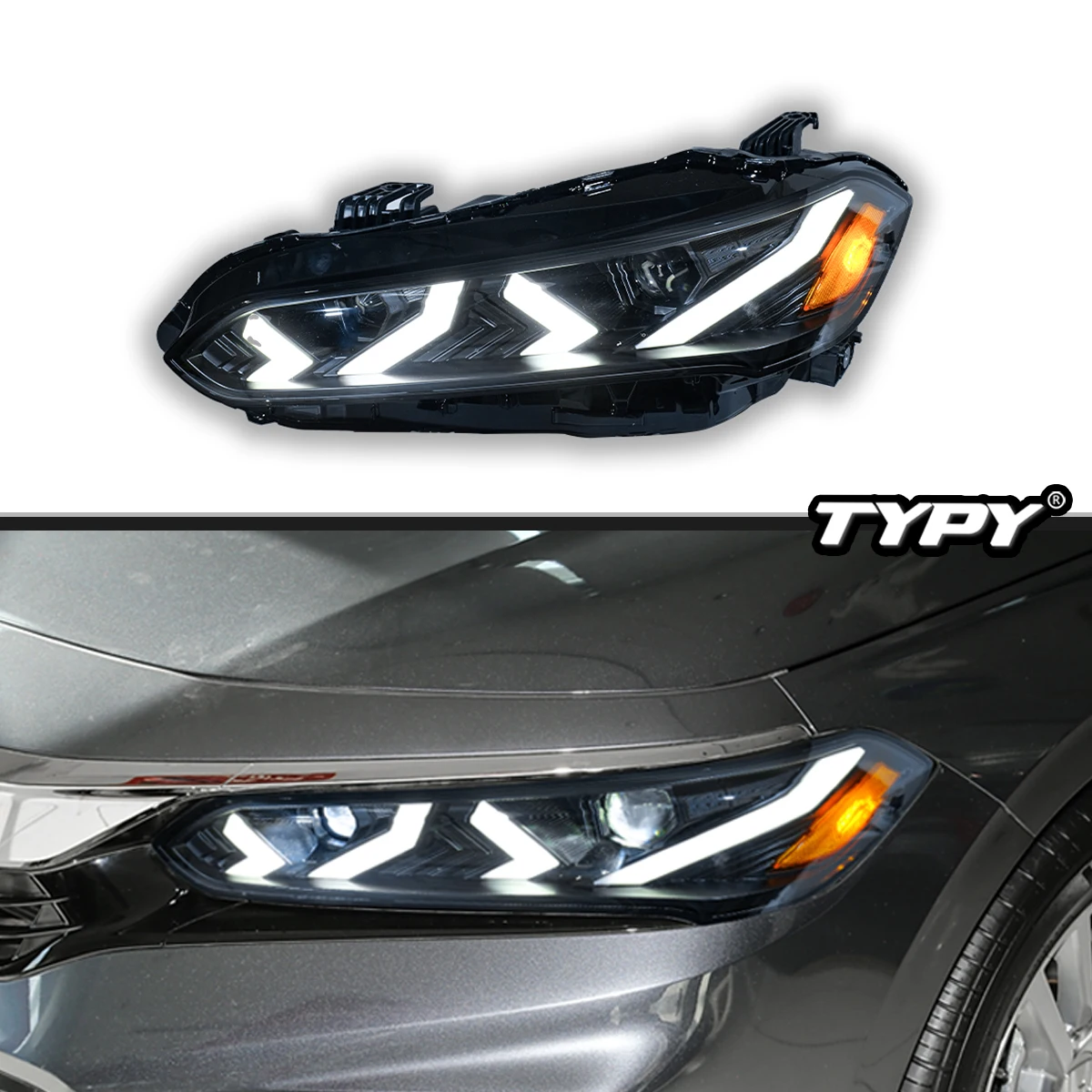 

TYPY новая светодиодная фара, обновленная, модифицированная для Honda 11th Civic, 2022-2023, фара с динамическим сигналом, автоаксессуары