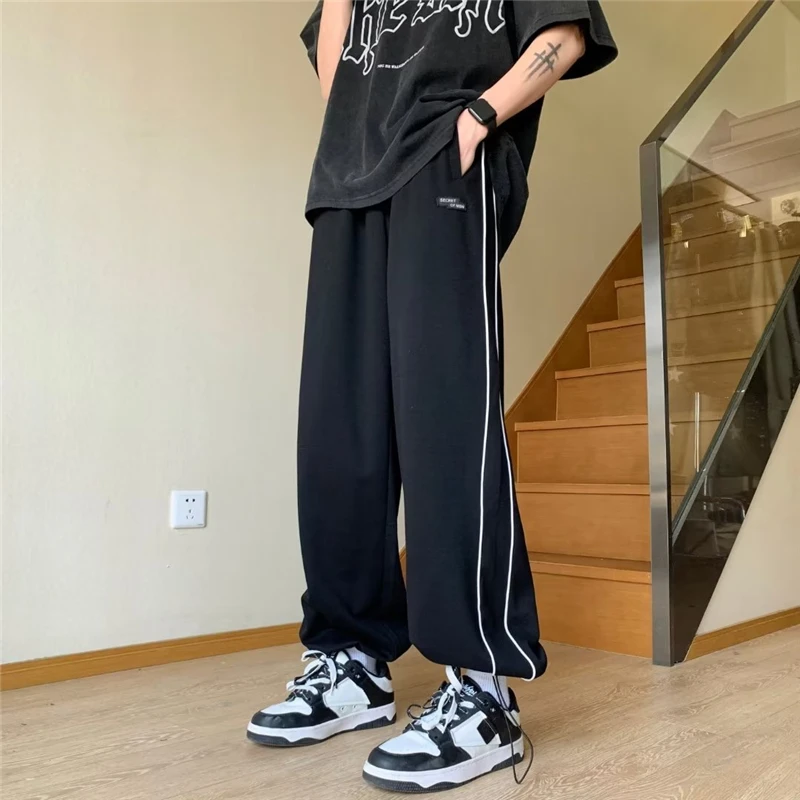 

2024 Spring trend tracksuit pants corseted feet casual pants loose everything straight underpants