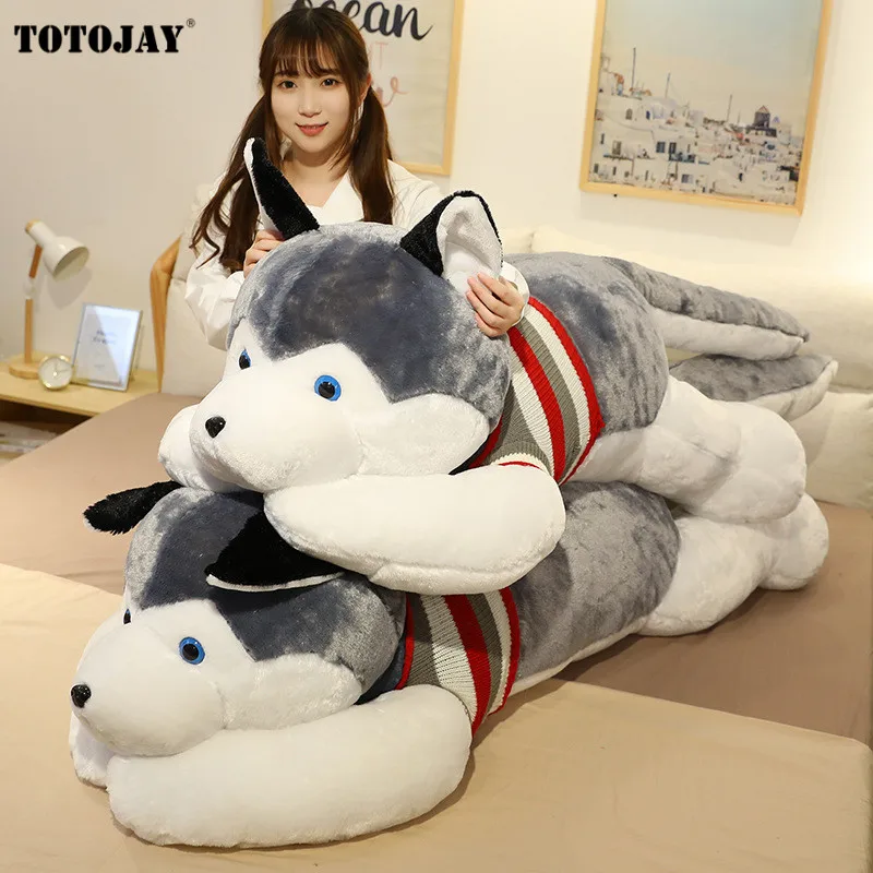 

50-120cmCute Soft Kawaii Huge Husky Plush Toys Dog Stuffed Animals Long Pillow Doll For Kids Girlfriend Birthday Gift Home Decor