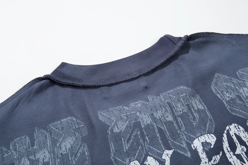 Jesus Liberty Crown Strass Grafik-T-Shirt Herren Vintage Farbverlauf Wascheffekt Übergroßes West Coast Outfit Hip Hop Baumwoll-T-Shirt – Detail 5