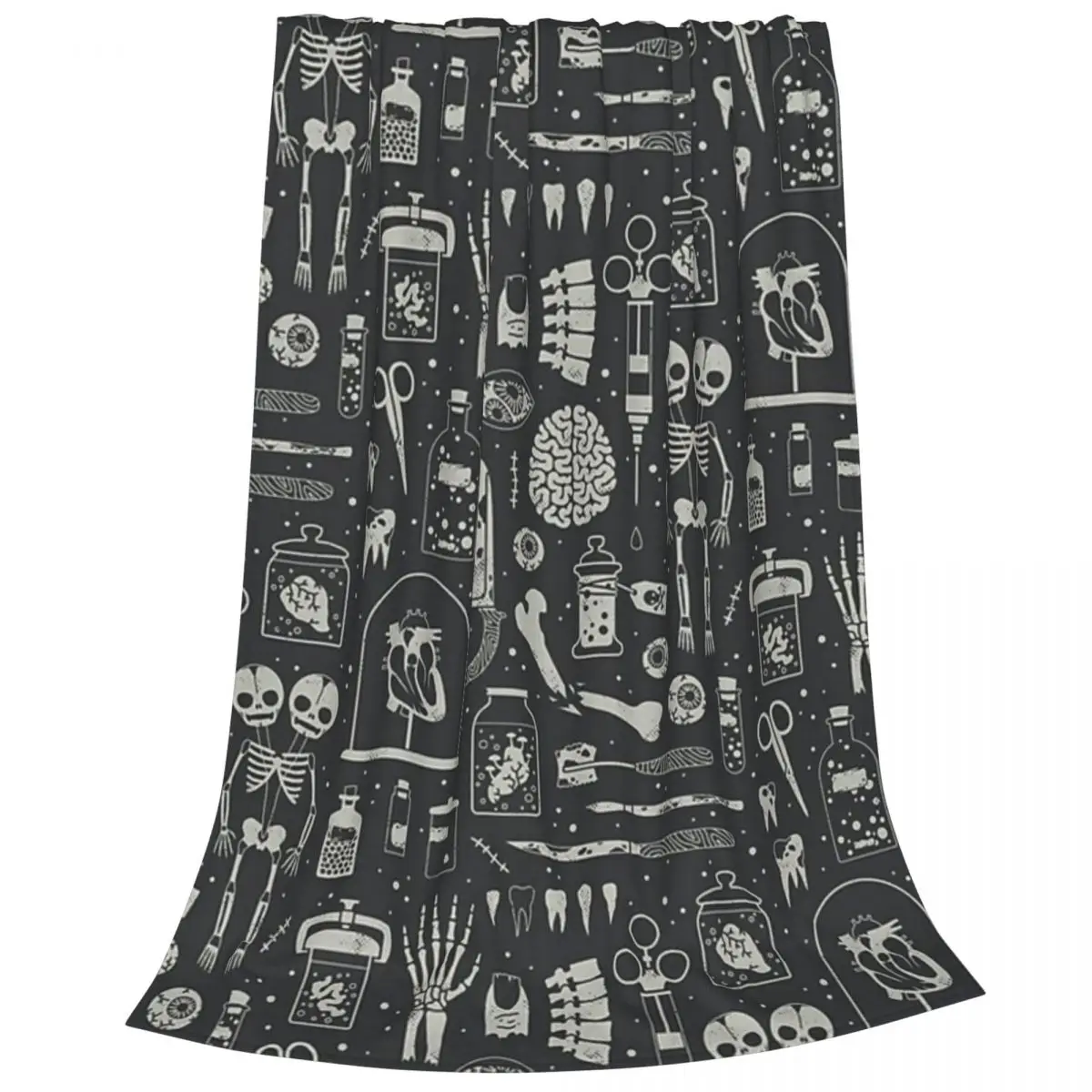 Curiosities Bone Skull Blanket Fleece Breathable Sofa Throw Blankets For Home Bedroom Travel Throws Bedspread Quilt