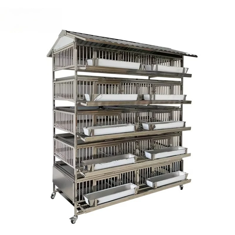 2026 Multi-layer Pigeon Cage Folding Pigeon Cage For Birds Sustainable Button Stainless Steel Custom With Roof