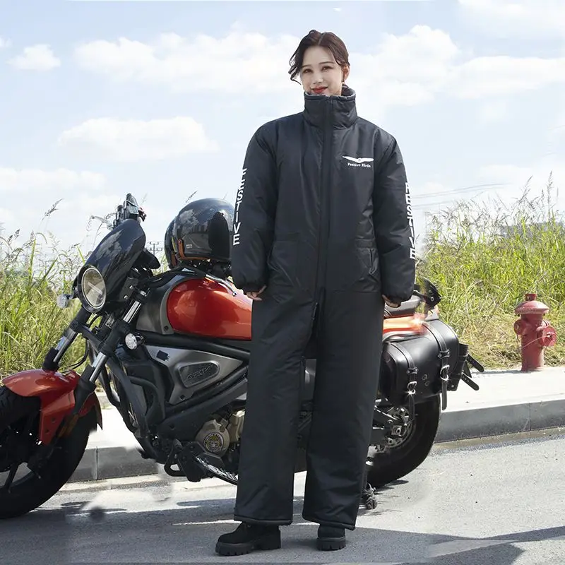 

2025 Motorcycle Stradd Trench Coat Winter Velvet and Cotton Cold-proof Windproof Snow-proof Windproof Quilt Riding Cold-proof