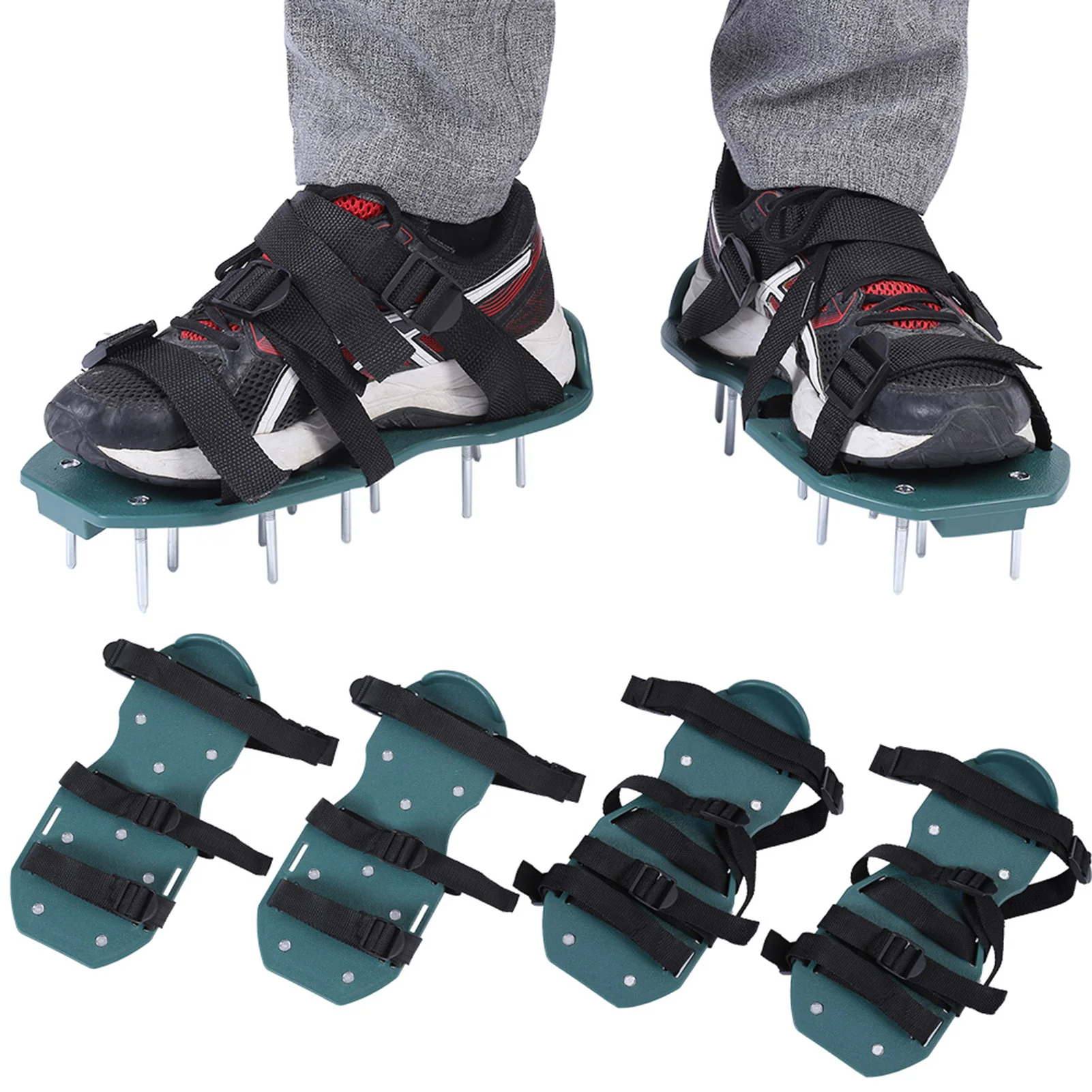 1 Pair of Lawn Aerator Sandals Heavy Duty Grass Spiked Shoes with Plastic Buckle Garden Tool Lawn Spike Shoes Lawn Aerator Shoes