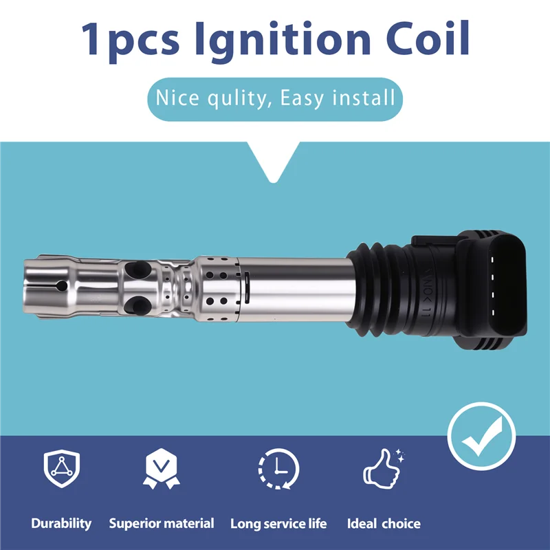 

For VW Jetta Golf GTI MK4 Passat B5 Beetle Polo A4 A6 A8 TT Allroad 06B905115R Car Ignition Coil 1.8T 3.0 V6 06A905115A