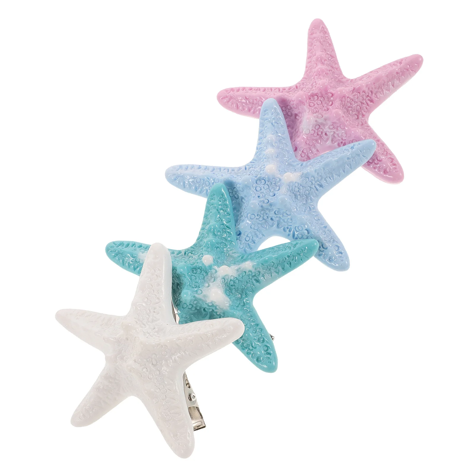 

4pcs Hair Clips Resin Ocean Series Styling Set Durable Comfortable Easy Use Versatile Accessories For Parties Weddings