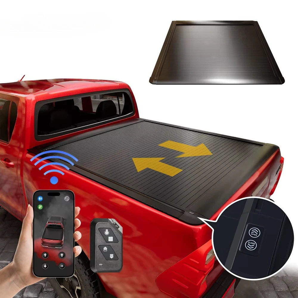 

For 2024 Toyota Hilux Extra Cab Electric Waterproof Rear Retractable Roller Tonneau Cover Roll Up Bed Covers