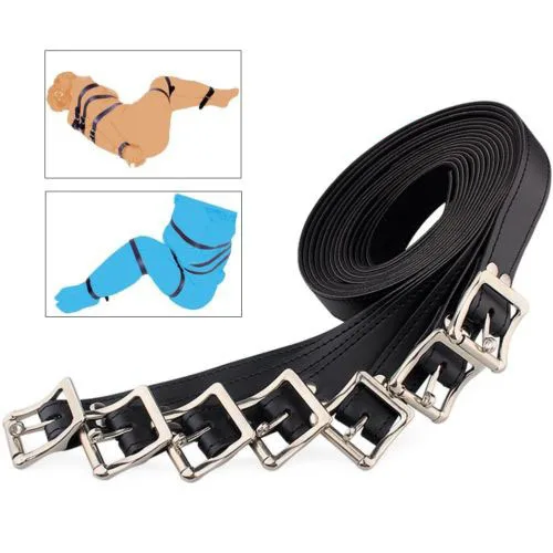 7pcs/6pcs Bundle Restraint Straps Belt Rope PU Leather/Nylon Body Harness Sexual Mask Mouth Ball Gag BDSM  Slave Sex Toys