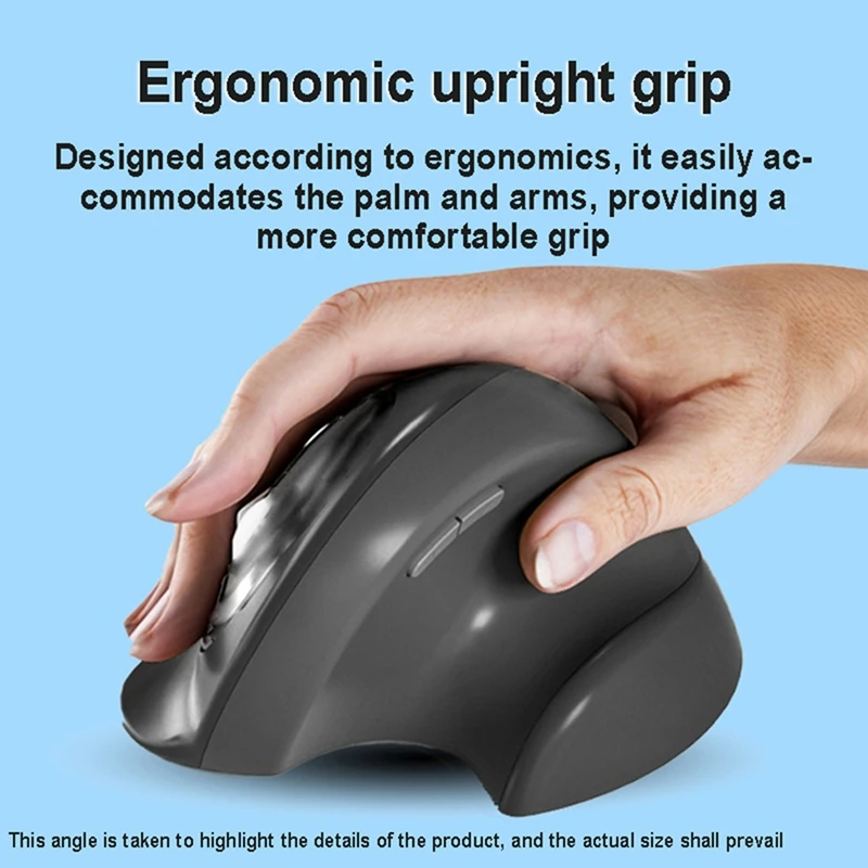 WISH Mouse ergonomico piccolo ricaricabile mouse wireless silenzioso dual-mode DPI mouse da ufficio regolabili per telefono PC Ipad