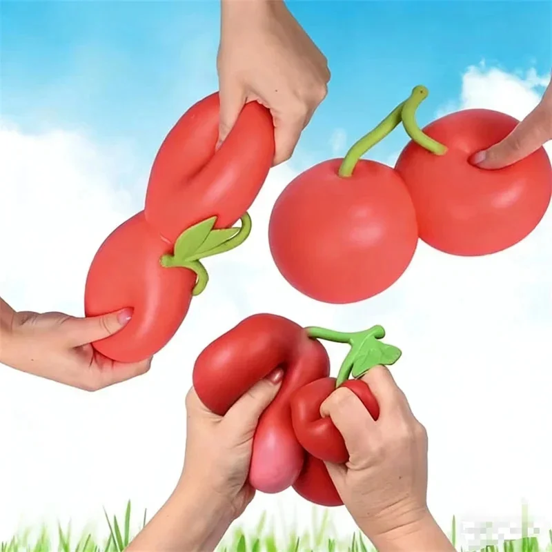 

Cherry Squeeze Stress Toy Soft Squishy Sensory Set For Kids Teens And Adults Desk Play Stress Relief Party Favor Birthday Gift